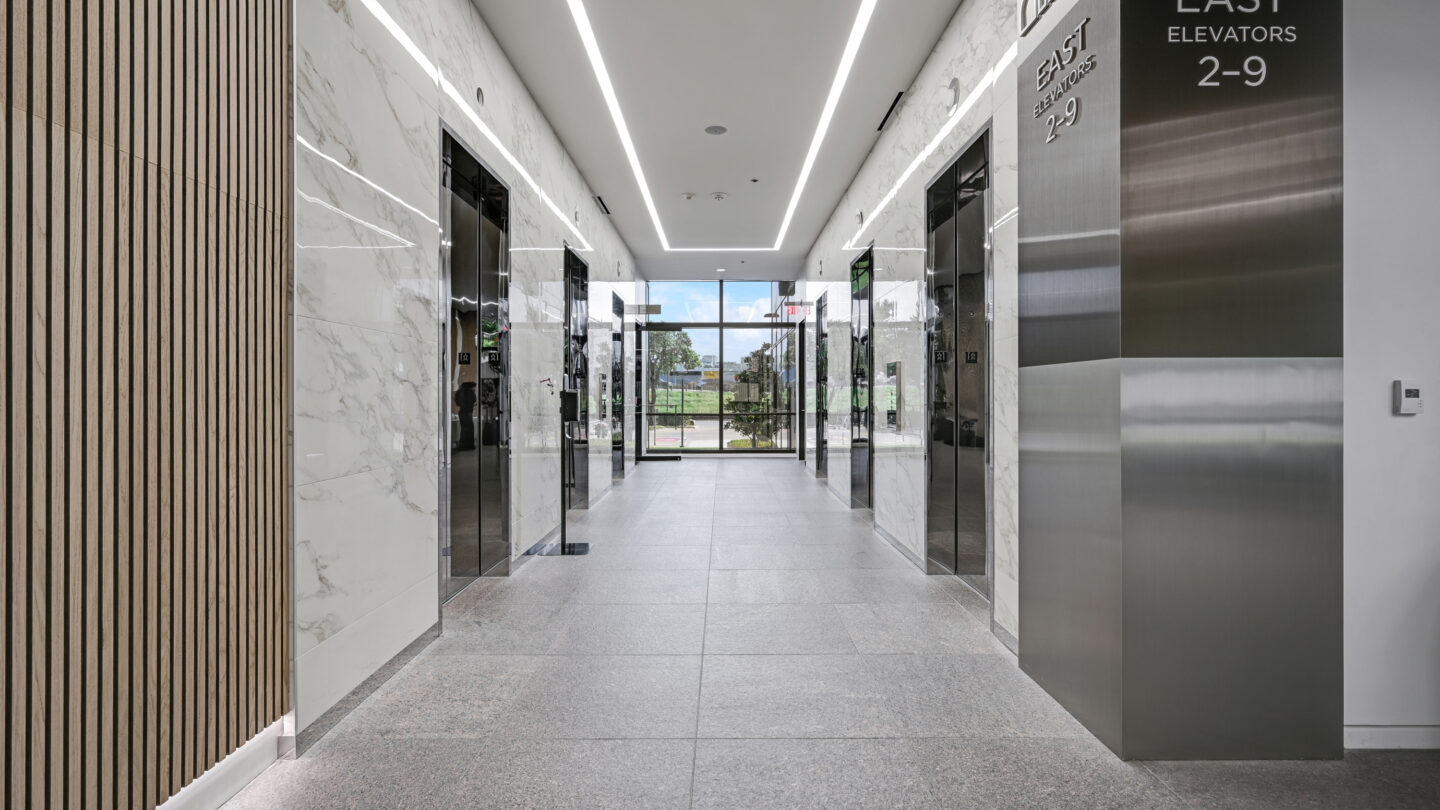 Trinity Towers Dallas Lobby Renovation Elevators